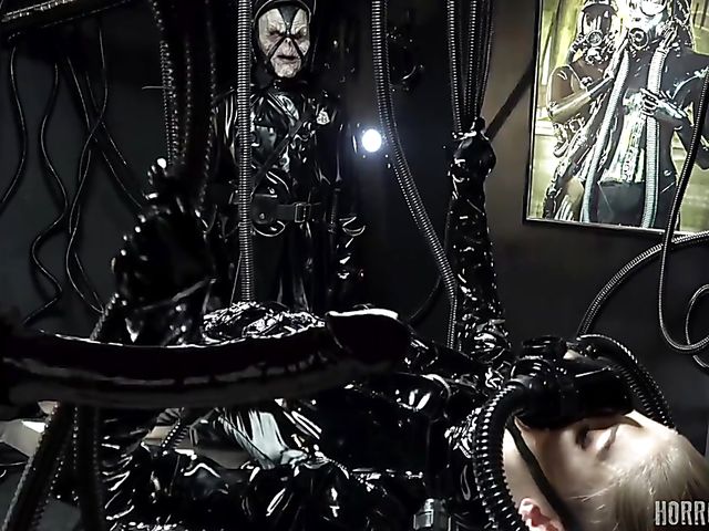 Latex anal with a helpless slavegirl getting banged by the monster