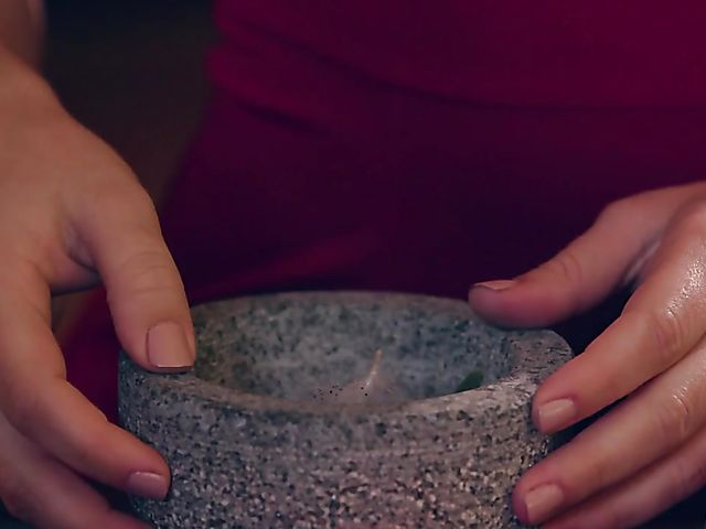 Magic lesbian trio with young witch Giselle Palmer