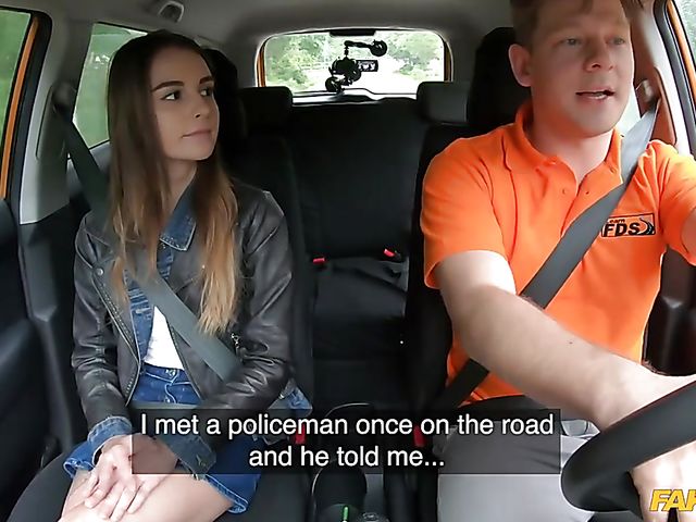 Driving lesson and car sex with cute Adele Unicorn