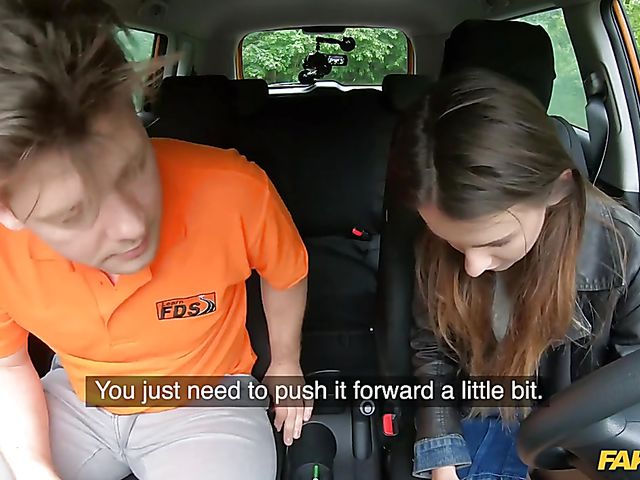 Driving lesson and car sex with cute Adele Unicorn