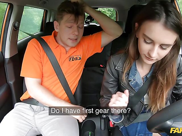 Driving lesson and car sex with cute Adele Unicorn