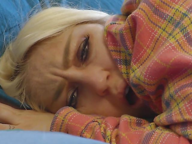 Hairy blonde fingering her beaver and using her butt plug 