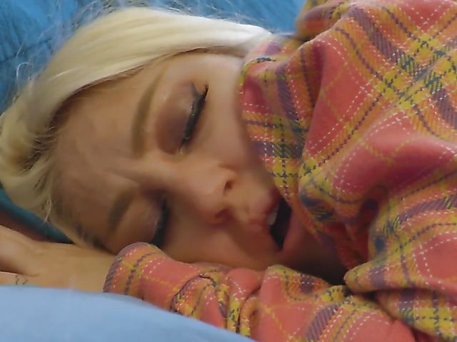 Hairy blonde fingering her beaver and using her butt plug 