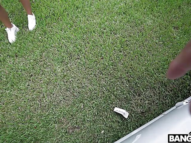 Latina with big naturals Antonella Lasirena fucking in a van