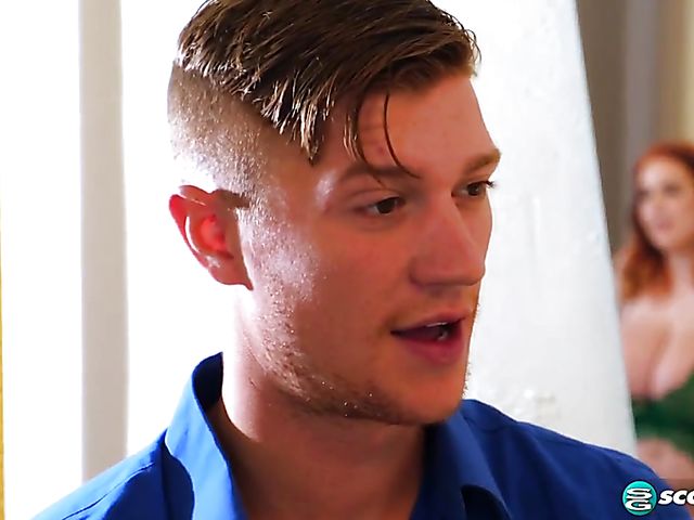 Redheaded young BBW with enormous tits Lissa Hope gets it on