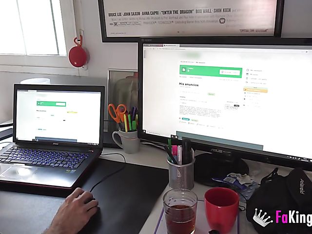 FaKings Spanish newcomer Paola stripping on stage and fucking in fishnets