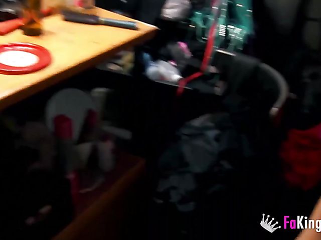 FaKings Spanish newcomer Paola stripping on stage and fucking in fishnets