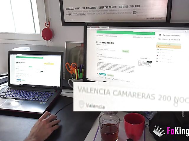 FaKings Spanish newcomer Paola stripping on stage and fucking in fishnets