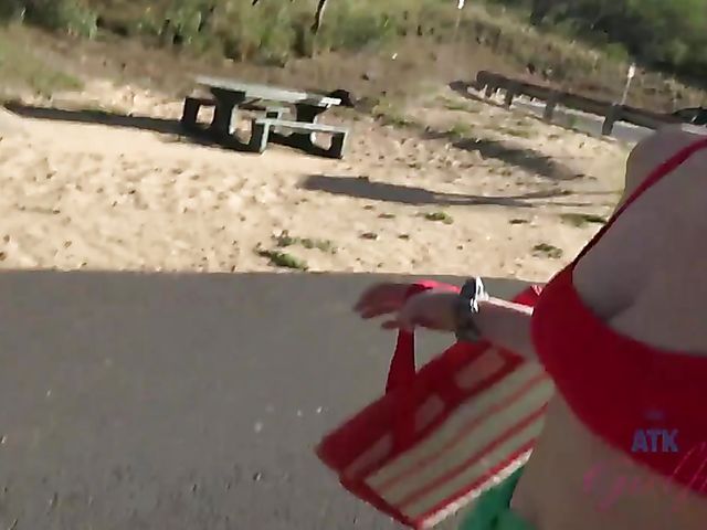 WIld beach sex from your point of view with teenage Melody Marks