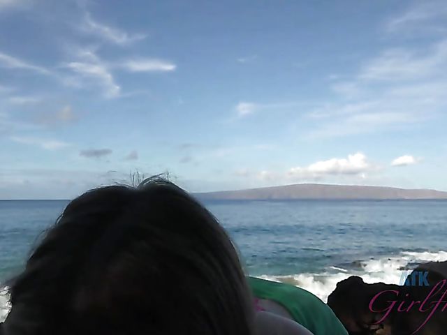 WIld beach sex from your point of view with teenage Melody Marks