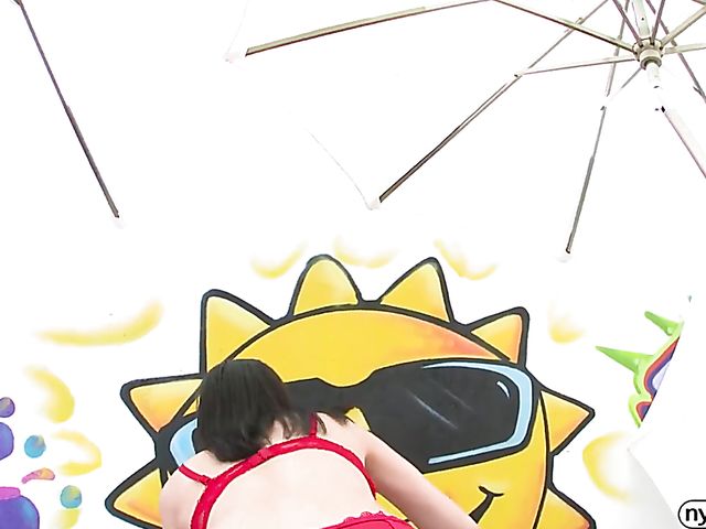 Scarlett Bloom - Oiled teen pussy pounded up close in red lingerie