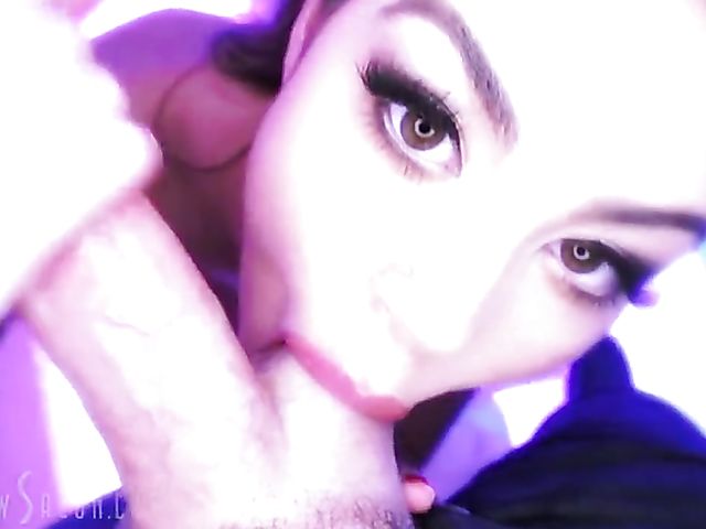 POV swallow with big-eyed blowjob expert Veronica Valentine 