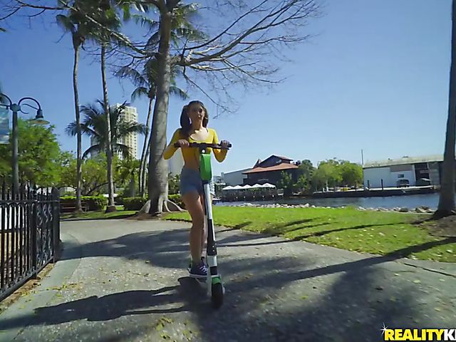 Slutty teen Sofie Reyez loves riding scooters and cocks
