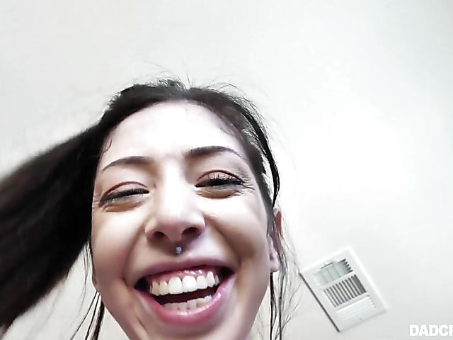 Harlowe Blue - Dirty stepdad helps his big tits daughter POV