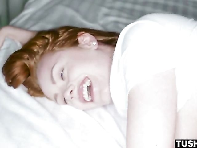 Ella Hughes - Pale redhead anal with a man in black