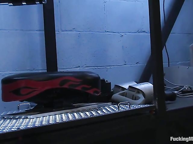 Big titty blonde goddess Raina gets creamy orgasms with a robotic dildo