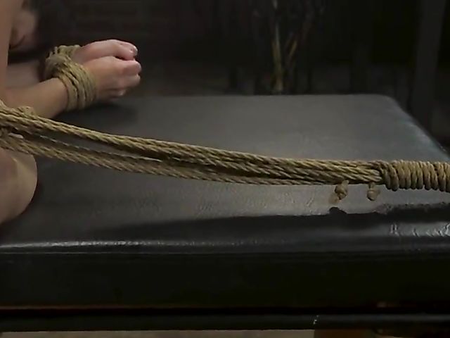 Bondage anal with cute slave Keira Croft in suspension