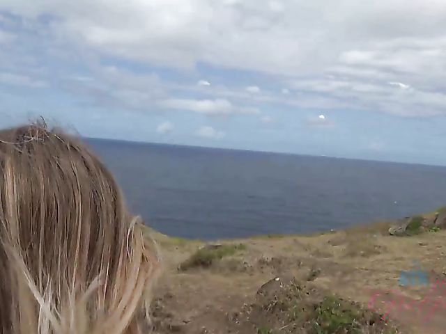 Outdoor POV blow and fuck by the ocean with his girlfriend Melody Marks