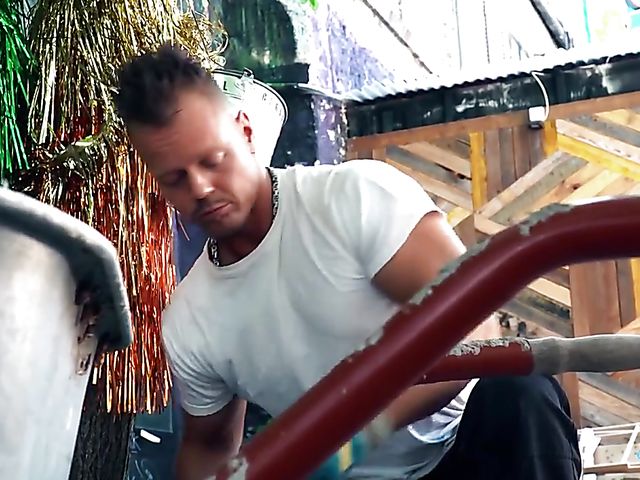 Firm tits girl Lana Roy gets banged by hostel gardener