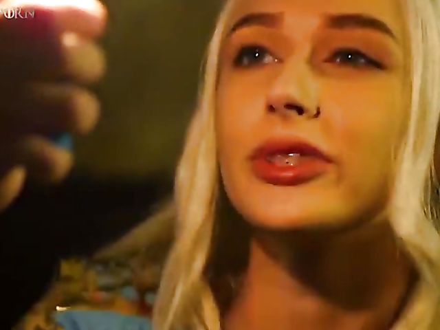 Purple Bitch as Mother of Dragons solo dildo XXX parody