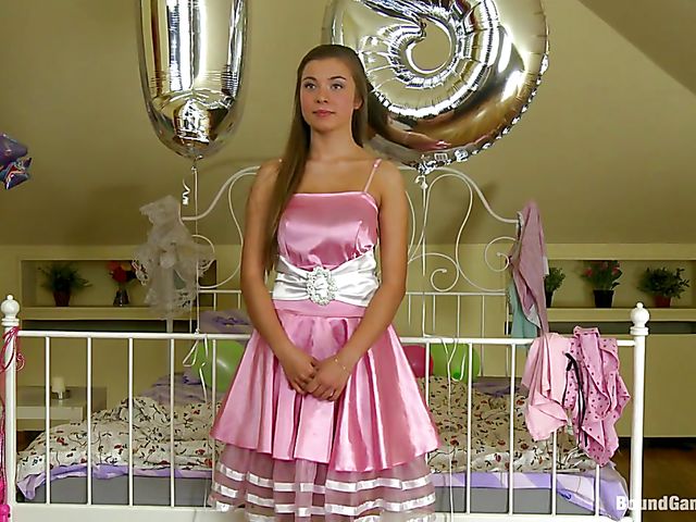 Birthday bondage gangbang and anal with Roxy Bell  