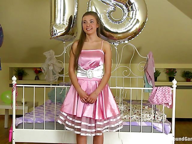 Birthday bondage gangbang and anal with Roxy Bell  