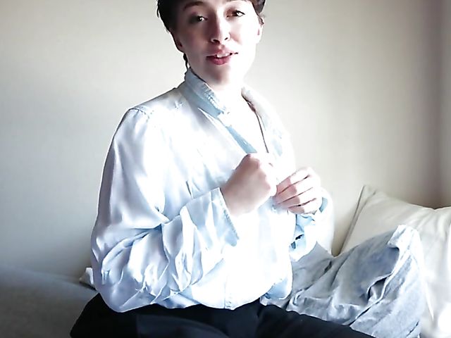 Short hair amateur with big titties gets naked and fingers her amazing pussy