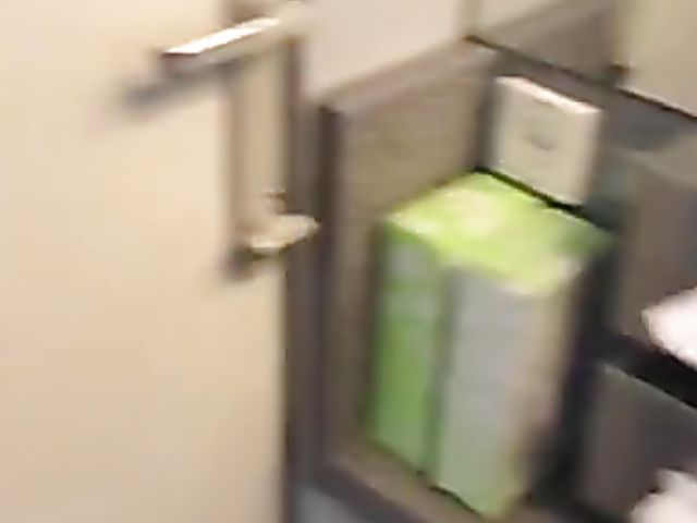 Toilet sex on a public train with his skinny girlfriend