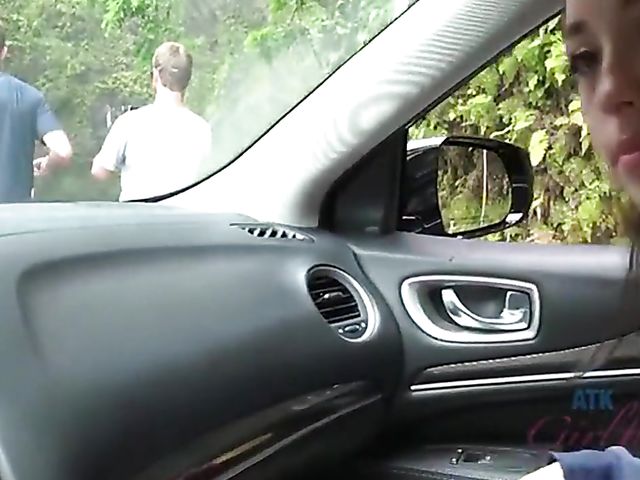 Mi Ha Doan gets her wet pussy fingered in the car