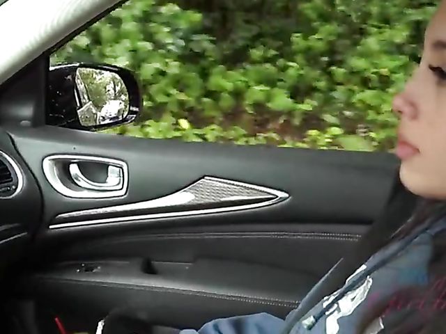 Mi Ha Doan gets her wet pussy fingered in the car