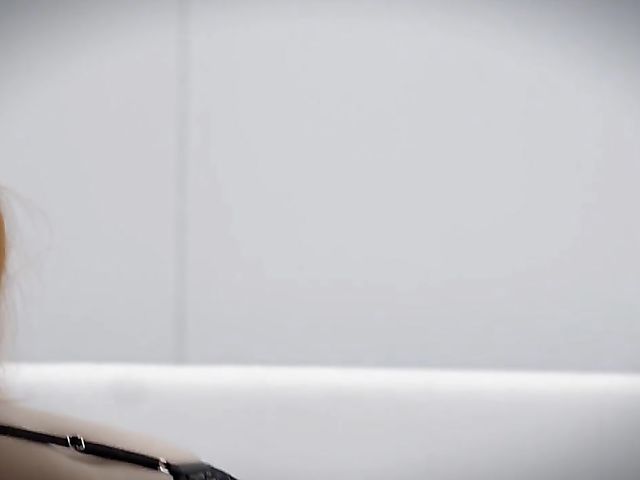 Charlie Red - Blindfolded cute redhead in black nylons gets toyed and fucked