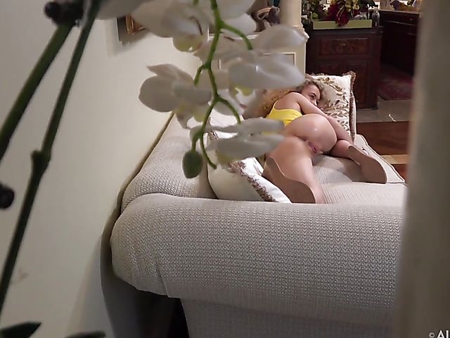 Photoshoot backstage with petite teen Allie Addison showing her shaved pussy