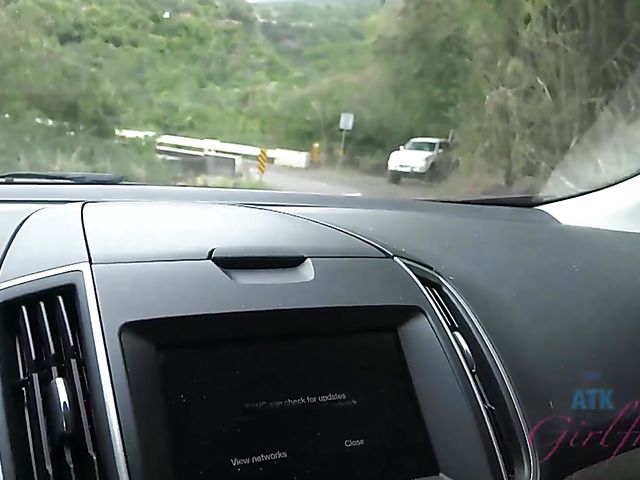 Teen car adventure with bespectacled Lenna Lux fucking in the country 