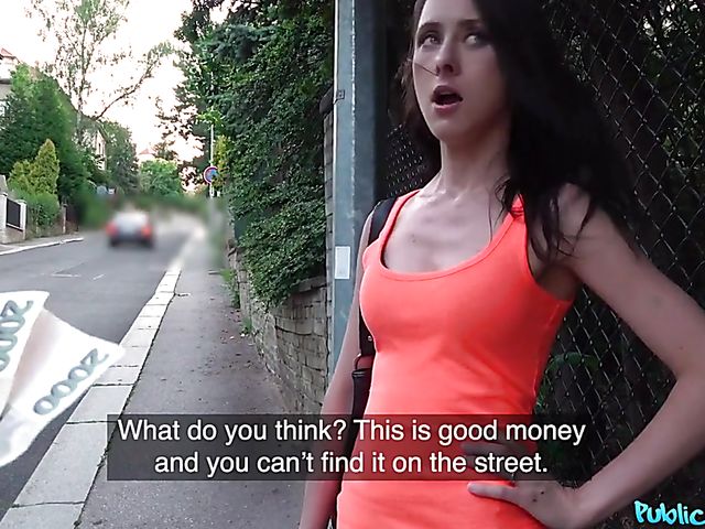 Street blowjob and fuck for money with czech girl Lola Black 