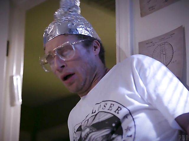 Big tittied MILF in silver Cherie DeVille pegging and fisting guy after getting her pussy boned