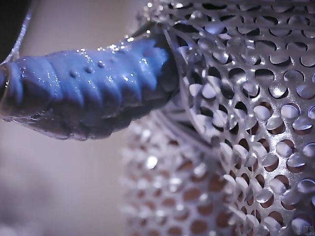 Big tittied MILF in silver Cherie DeVille pegging and fisting guy after getting her pussy boned