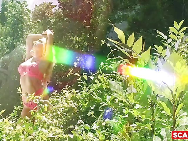 Natalia Starr - Busty blonde summer solo outdoors and pussy fingering