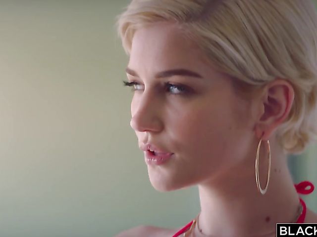 Short hair interracial bikini babe with big titties Skye Blue likes that BBC