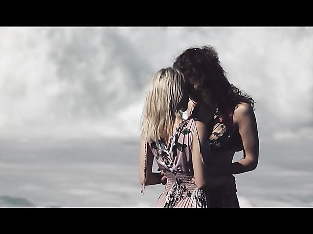 Olivia Sin & Emylia Argan - Sensual lesbian love by the ocean 
