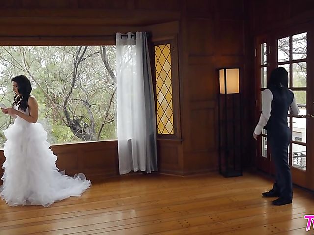 Bride Valentina Nappi lesbian fun with tattooed bridesmaid Joanna Angel