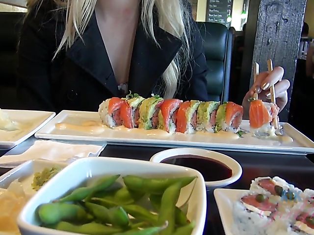 Bikini teen Charlyse Angel shows her titties and slit outdoors