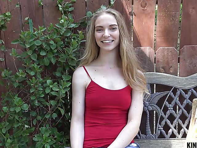POV teen Lana Sharapova sucking in the backyard and getting nailed by the piano
