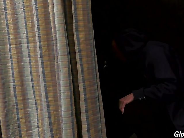 Gloryhole interracial fun with huge tittied curly mom Sara Jay