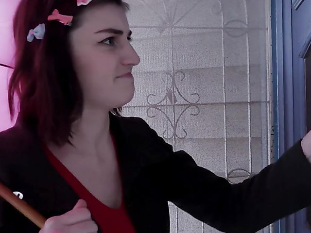 Luci Q pissing under her umbrella and getting her lesbian hairy pussy licked by Pixie Faye