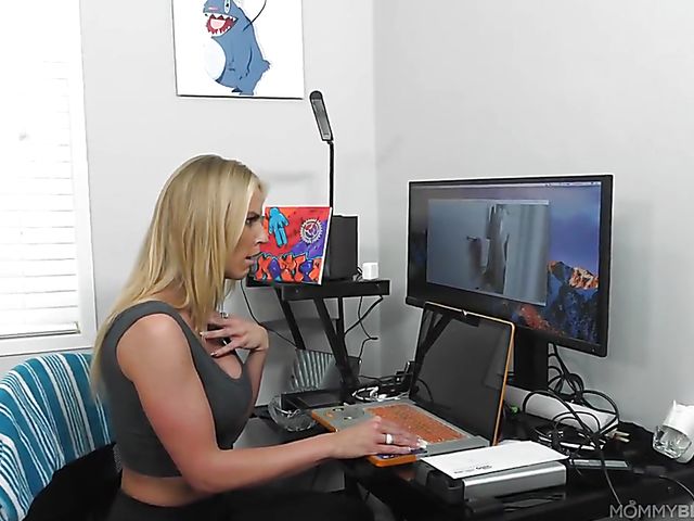 Rachael Cavali - Mom blowjob and cum on her big boobies