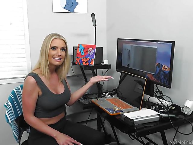 Rachael Cavali - Mom blowjob and cum on her big boobies