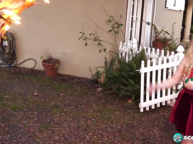 Codi Vore flaunts her huge fat tits and fingers her chubby hairy pussy by the fire