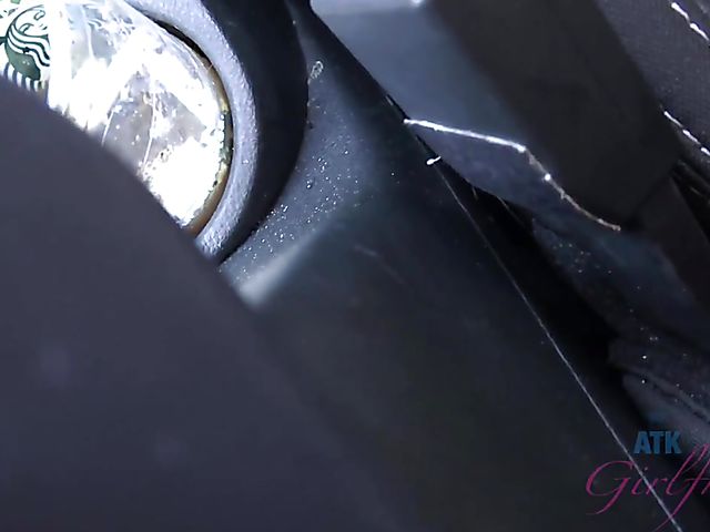 Teen bikini girl Kate Bloom diving and showing her twat in the car