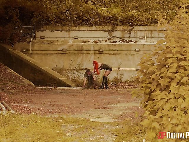 Danny D anal fucks horny amazon woman Tina Kay outdoors 