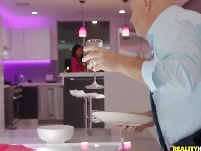 Playful wife with sexy boobs Katana Kombat needs another cock